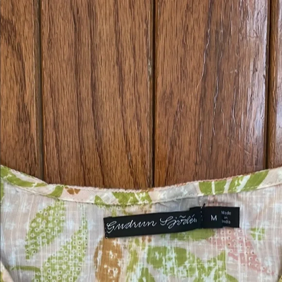 Green/ Pink 100% Organic Cotton Gudrun Sjoden Dress/ Tunic Sz M - Picture 4 of 5